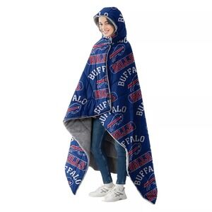 NFL Buffalo Bills Wearable Blanket Blue New Unisex One Size 54x72